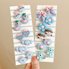 Children's elastic hair rope with pigtail, cartoon cute hairpins, hair accessory, no hair damage