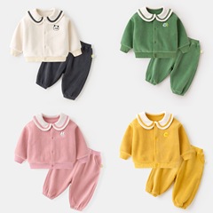 嘟嘟家寶寶套裝秋季新款兒童兩件套秋冬保暖男童童裝女童秋裝洋氣