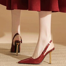H 12768 Red Pointed Toe Stiletto Sandals ��ɫ��ͷ��Ь �羳��