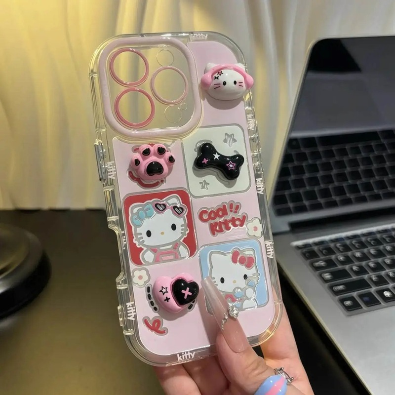 kt 猫人形ミラーホルダー Apple 16 携帯電話ケース iPhone15/14ProMax 女性モデル 13/12 セットに適しています|undefined