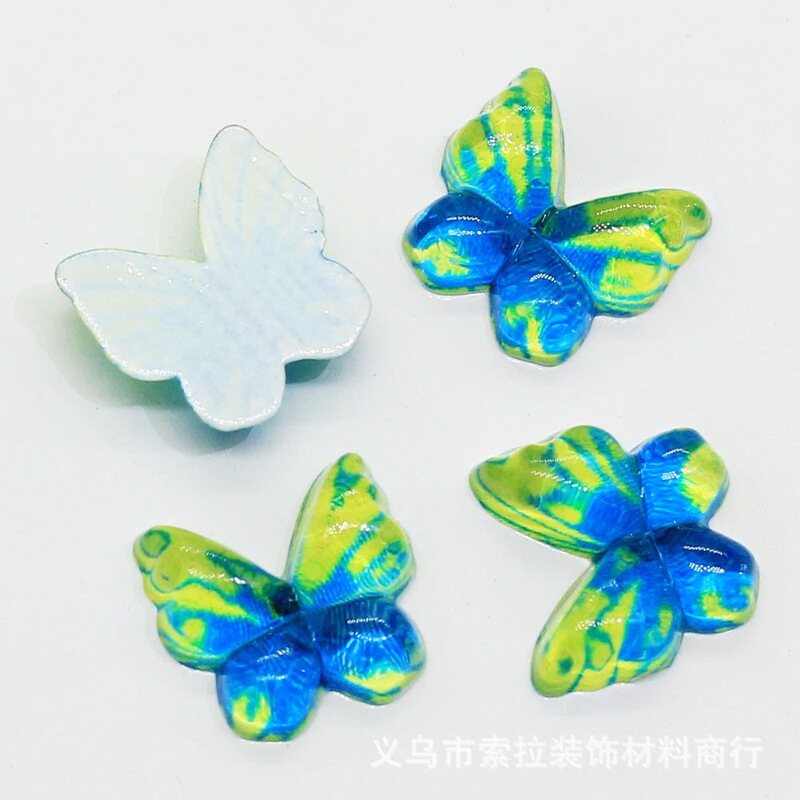 Iridescent Gradient Double-Layer Butterfly 3D Resin Pieces for Guka, Resin Crafts, and Lolita-Style Handmade Gift Box Fillers