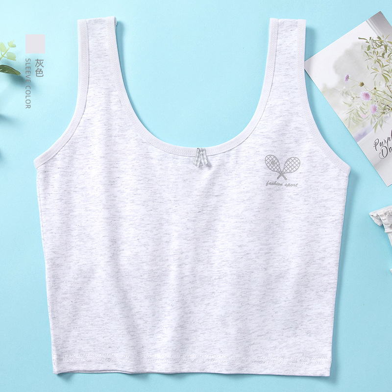 女の子の下着の発育期の学生の若い女性のタイプの中学生の下着の少女の胸の純綿のストラップの子供の小さいベスト