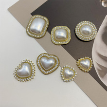 气质珍珠镶钻合金饰品配件高档鞋服包包配饰小香风鞋花鞋扣材料