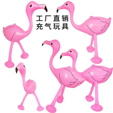 长腿火烈鸟公仔玩具pvc充气火烈鸟欧美感恩节装饰高脚火烈鸟批发
