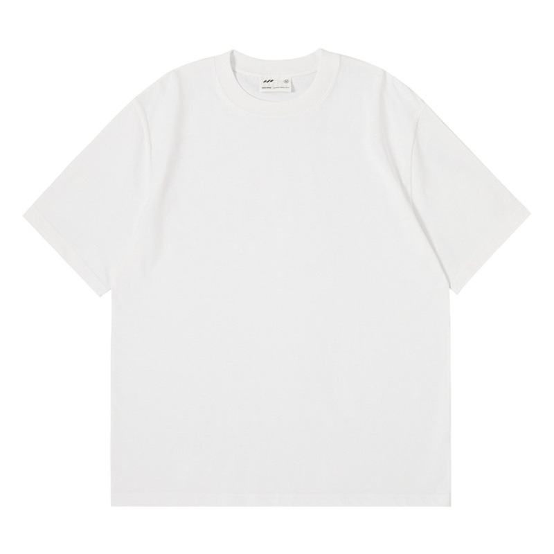 240g de algodón pesado 40 de doble hilo blanco camiseta de manga corta hombres y mujeres con el mismo estilo 2025 nueva pareja camiseta de todo fósforo