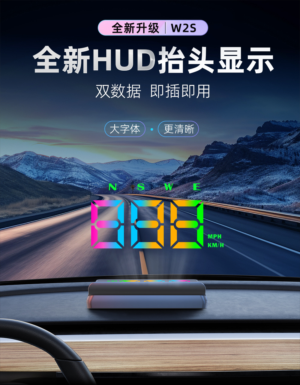 Model3&Y Head-Up Display Car Hud Projection Speed Display Real-Time Data Synchronization Tram Gps