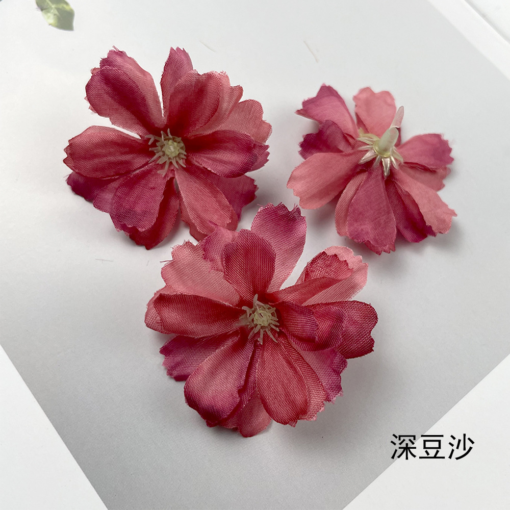 Simulación pequeña margarita flor di flor de ciruela falsa flor hecha a mano tocado accesorios de material de vestido paquete de paraguas decoración pequeña