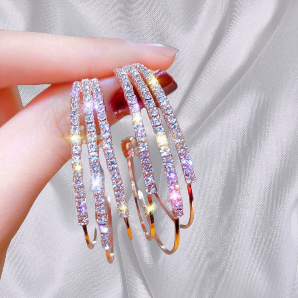 Серебряная игла, серьги, образец 925 пробы, инкрустированный бриллиантами