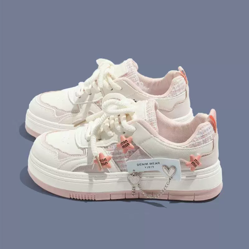 Белые кроссовки, универсальные sneakers для отдыха для учащихся начальной школы, новая коллекция, цветочные узоры, для подростков