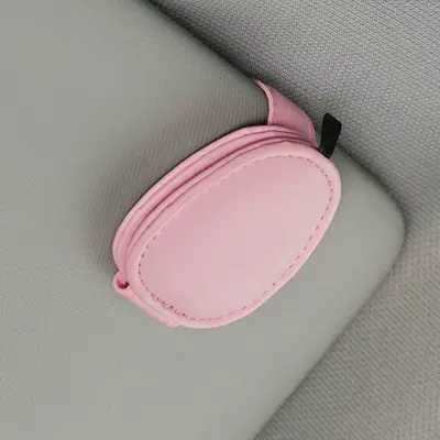 Cross-border car sun visor: Multimediya və saxlama aksesuarları - multifunctional-leather-glasses-clip-pink