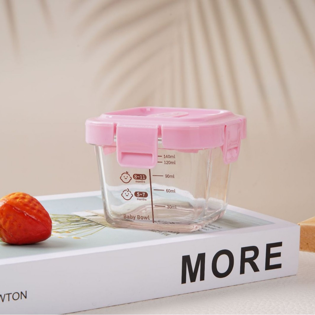 caja de alimentos suplementarios tazón de alimentos suplementarios almacenamiento de vidrio de alto silicio de silicio molde de sopa de huevo al vapor para bebés caja de sellado especial caja de comidas