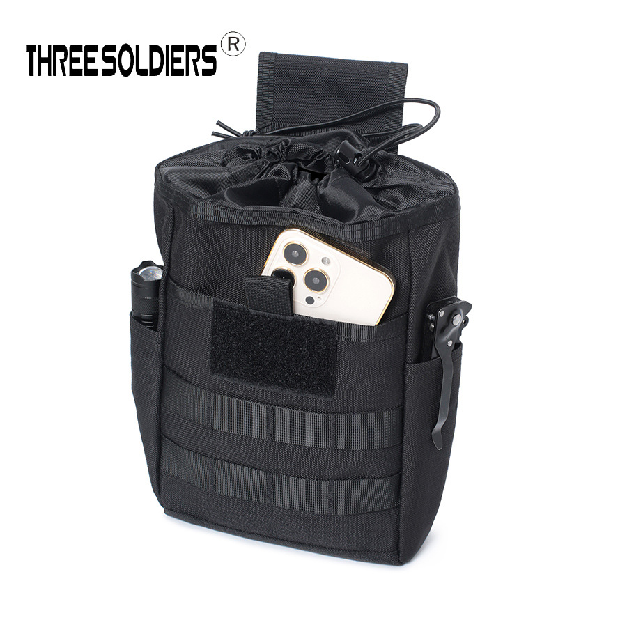 Real person CS tactical folding recycling belt outdoor hiking multi-tool storage MOLLE waist bag