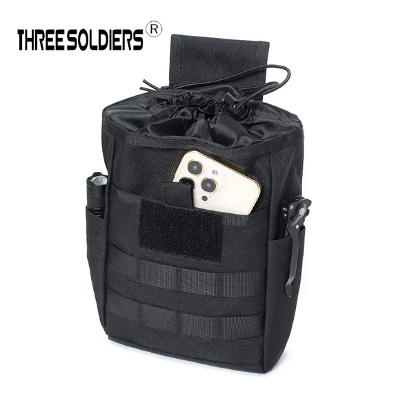Real person CS tactical folding recycling belt outdoor hiking multi-tool storage MOLLE waist bag