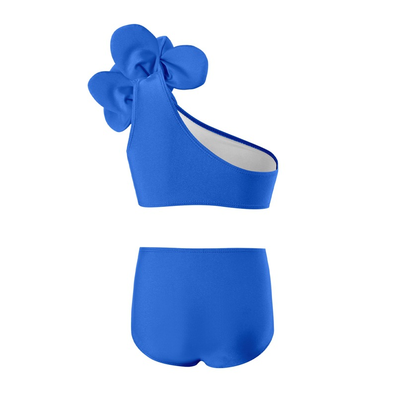 الفتيات اللون الصامد ملابس السباحة الانقسام ملابس سباحة للأطفال display picture 8