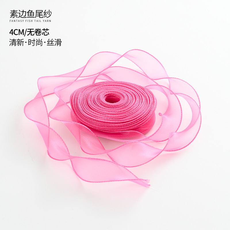Materiales de floristería, arte floral, ramo de flores, materiales de embalaje, bridas para pasteles, hilo de cola de pez liso de 4cm, cinta de hilo ondulado