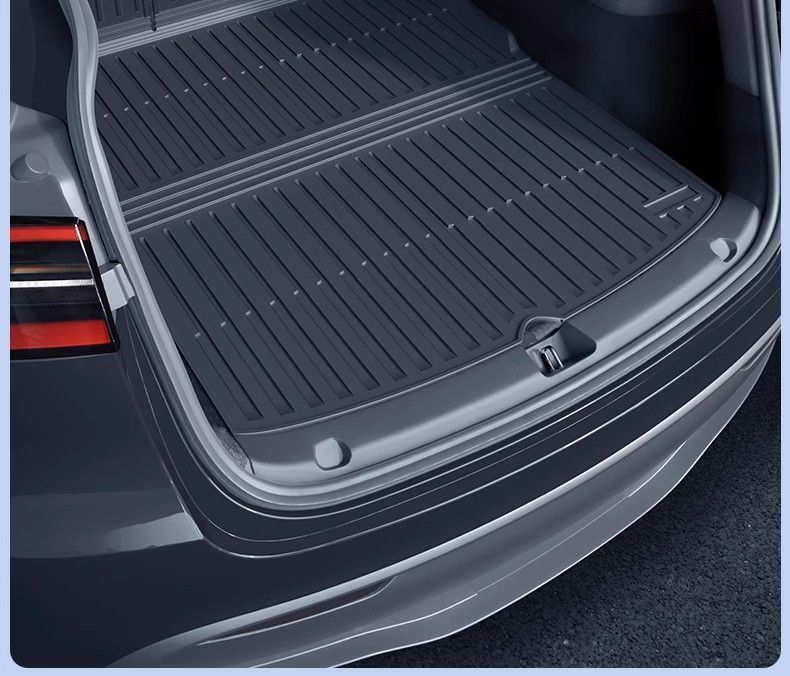 Suitable for Tesla's New Model 3Y Version Tpe Trunk Mat, Backrest Cushion, Rear and Front Trunk Non-Full-Coverage Mat