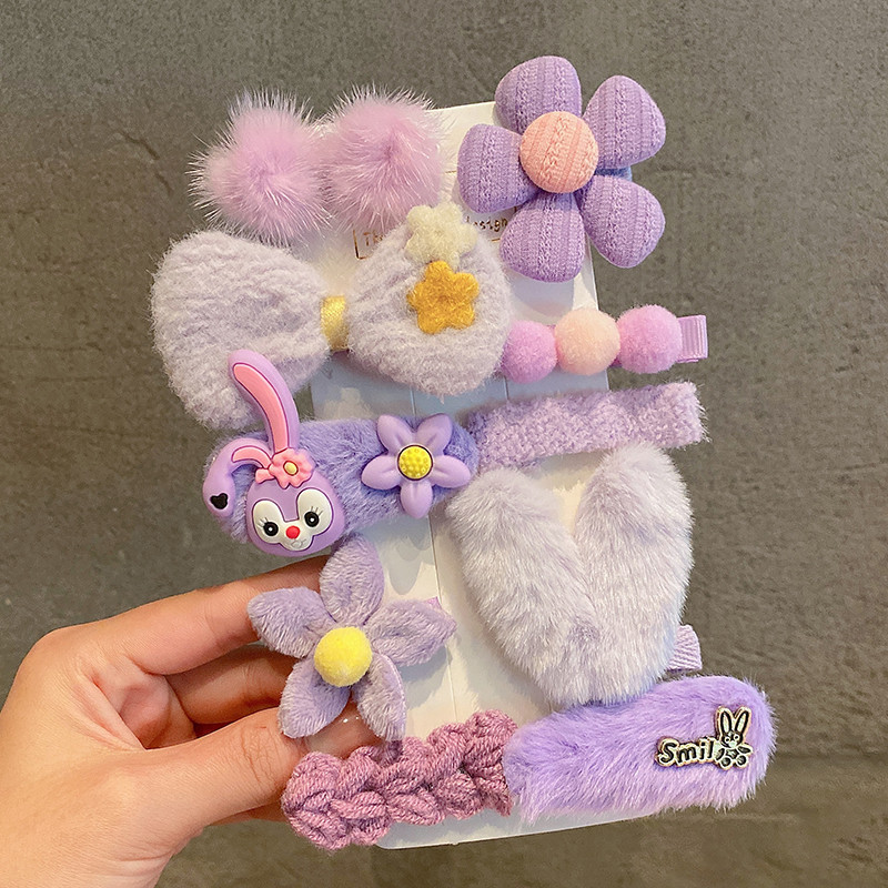 Niñas horquilla macaron felpa flequillo clip lateral tocado accesorios para el cabello de los niños niña bebé lindo horquilla