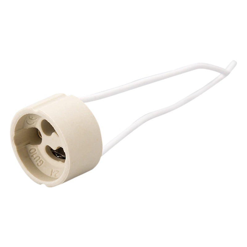 Завод в наличии GU10 патрон лампы керамический патрон бежевый чистый белый с проводом патрон лампы галогенная лампа аксессуары для фар