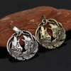 Speed Store Explosion Double Wolf Pendant Nordic Mythical Northern Illustration Viking Faculty Odin Celtic Wolf Head necklace