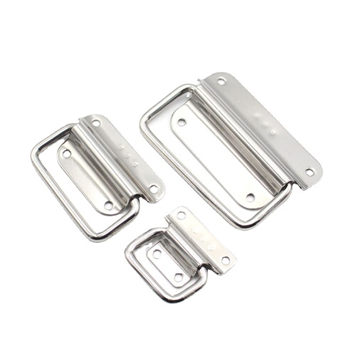 Stainless steel handle leather suitcase handle iron box wooden handle tool box handle wardrobe handle with ring handle