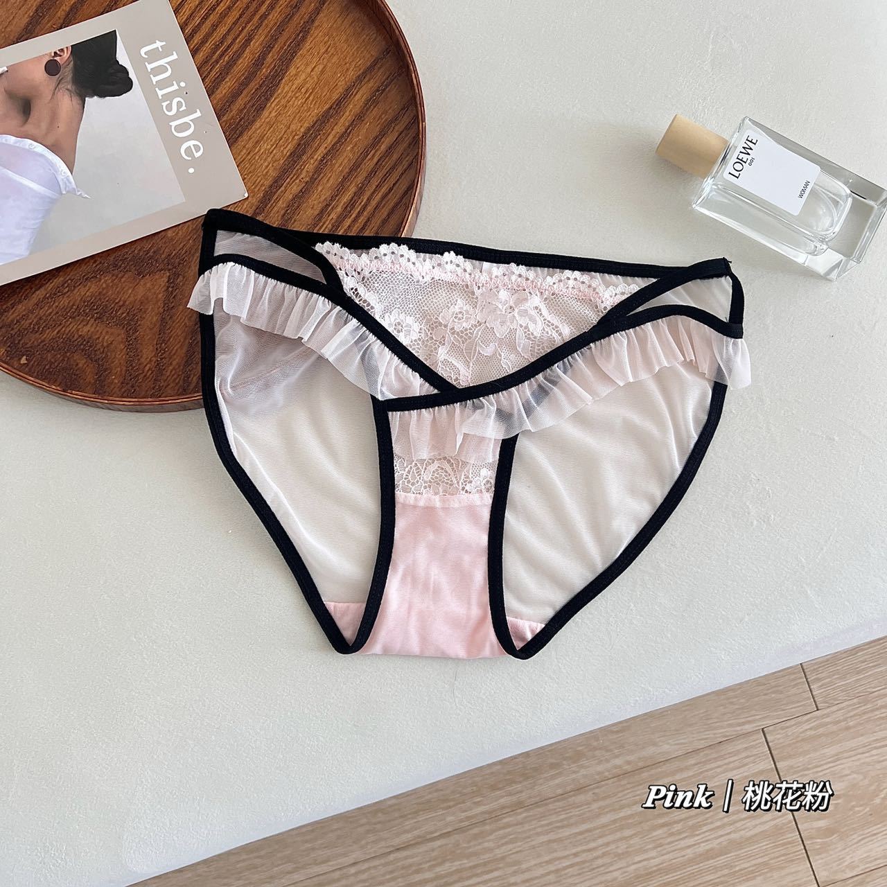 Noche oscura, cariño ~ nuevo estilo puro de seducción de cintura baja, pantalones de encaje femeninas, horquilla alta, pantalones de mujer transpirables image 12