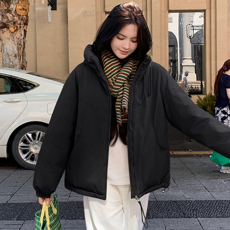 Casual de moda con capuzas de algodón ropa de asalto para mujeres invierno nuevo 2025 moda nueva chaqueta de declive de edad