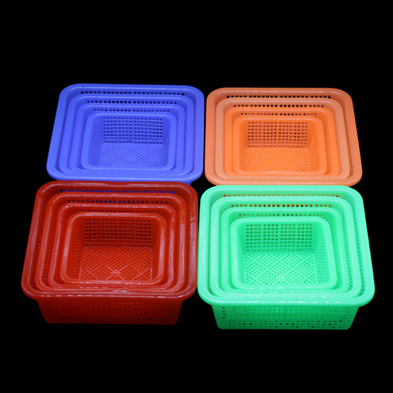 Kindergarten Toy Storage Basket Plastic Cooked Glue Desktop Parts Hollow Drain Basket Square Snack Basket Kindergarten Toy Storage Basket Plastic Cooked Glue Desktop Parts Hollow Drain Basket Square Snack Basket