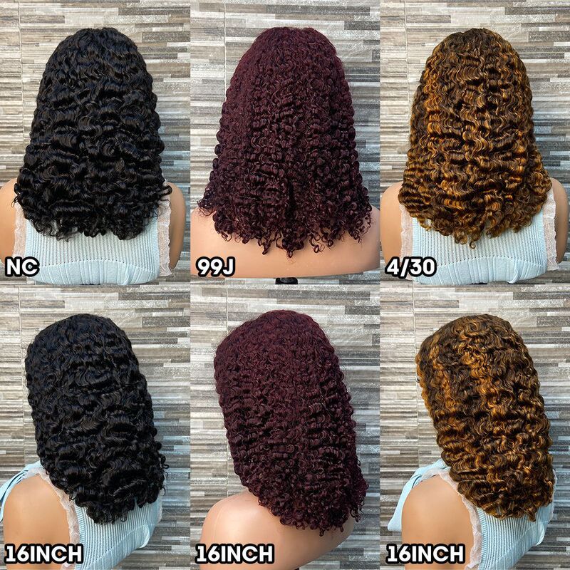 Wholesale 5*5 Burmese Curly Hair Wig Curly Elastic Front Lace Human Hair Wig Headgear