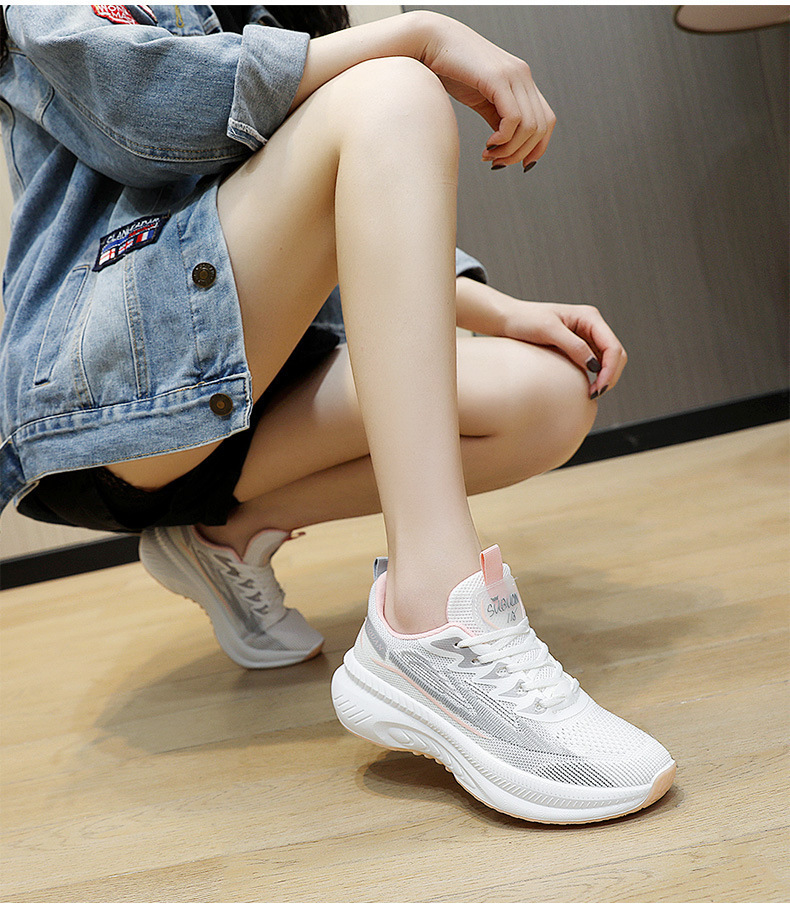 2026 New Cross-Border Spring And Autumn Lightweight Sports Korean Style Fashionable Running Women's Mesh Breathable_vogvips.com