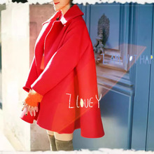 新款秋冬新款立体裙摆羊毛大衣毛呢外套一件代发斗篷毛呢外套新款