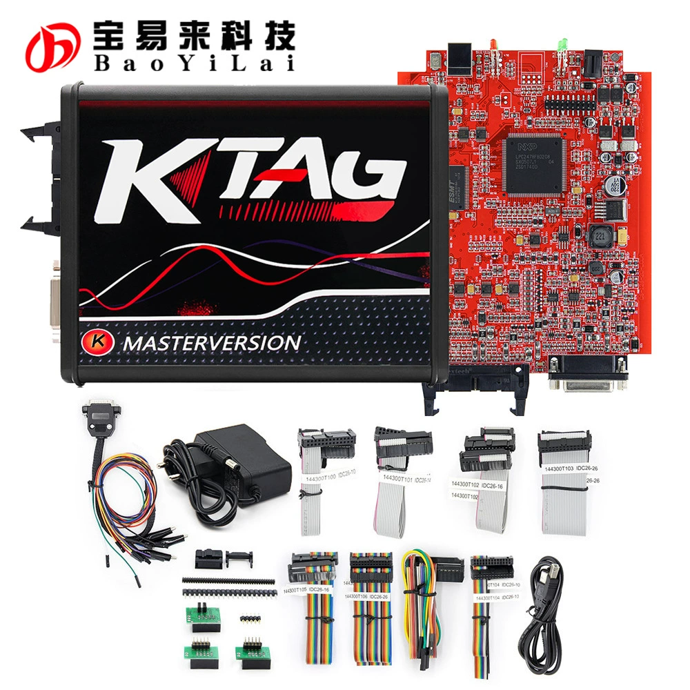 KTAG V7.020 V2.25 Red PCB Красный Европейский инструмент программирования ЭБУ неограниченное количество точек может быть подключено к Интернету