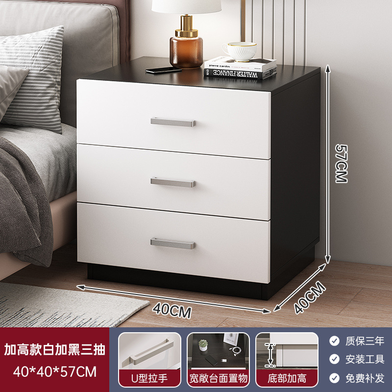 Mesita de noche Mesita de almacenamiento de cabecera moderna simple Dormitorio doméstico Mesita de borde de cama Armario de almacenamiento simple para habitación de alquiler de varios pisos