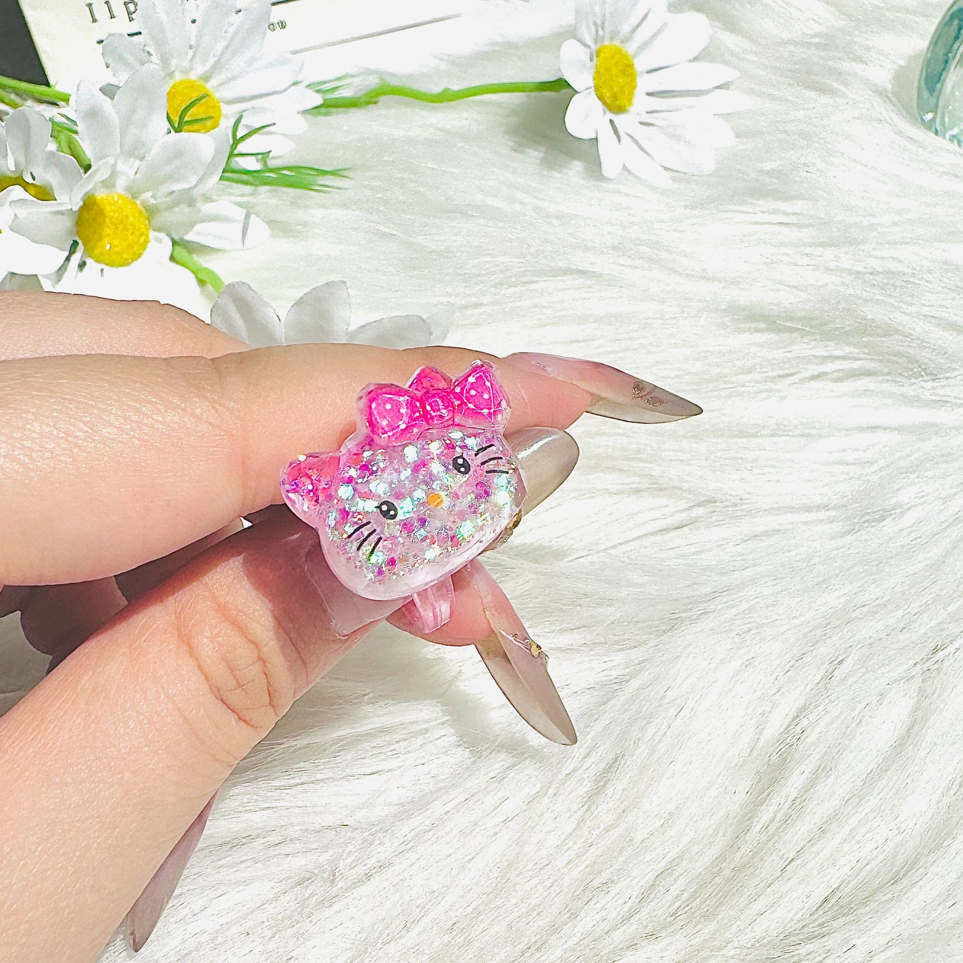 Anillo giratorio de dibujos animados adorable anillo acrílico princesa jardín de infantes regalos juguetes joyas giratorios diseño divertido