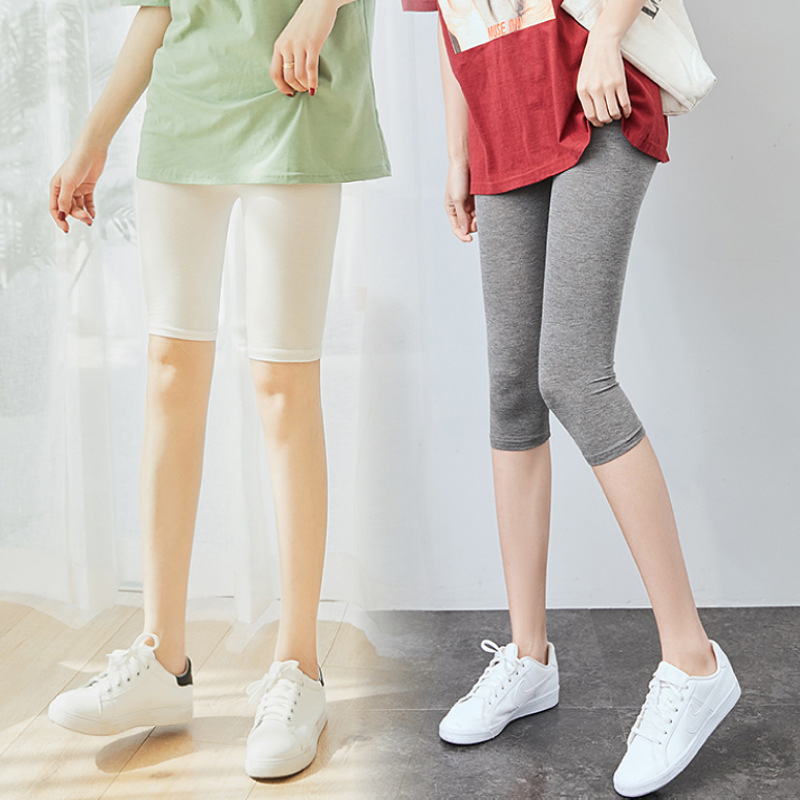 Modal Leggings Women's Outer Wear Summer Thin Capri Pants Stretch Large Size Slimming Pants Yoga Riding Pants