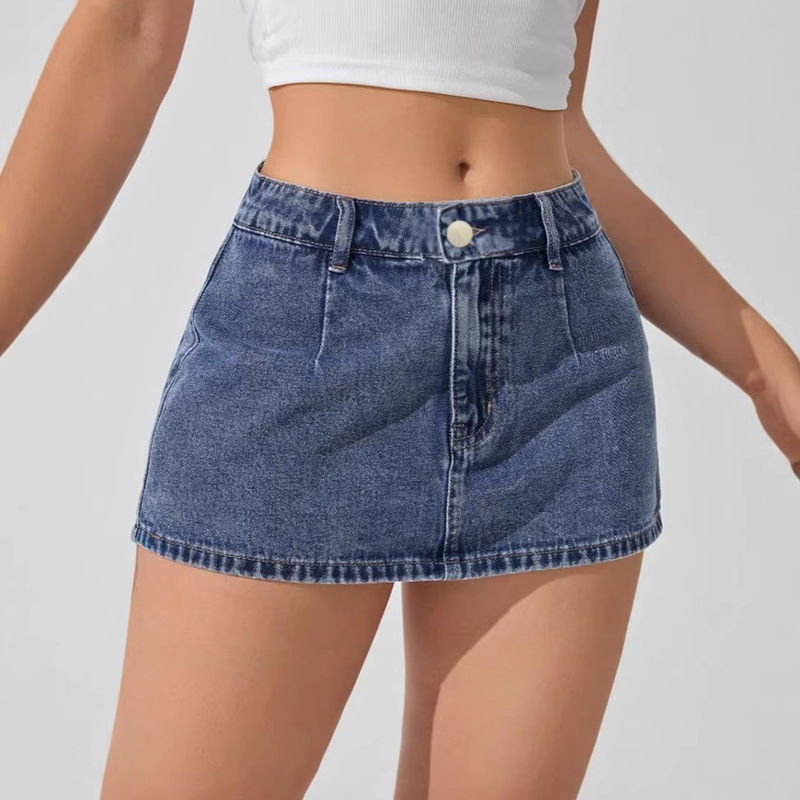 European and American Cross-Border Denim Skirts, Hot Girl Style, Low-Waist American-Style Skirts, Slimming and Sexy Short Skirts, New Shorts European and American Cross-Border Denim Skirts, Hot Girl Style, Low-Waist American-Style Skirts, Slimming and Sexy Short Skirts, New Shorts