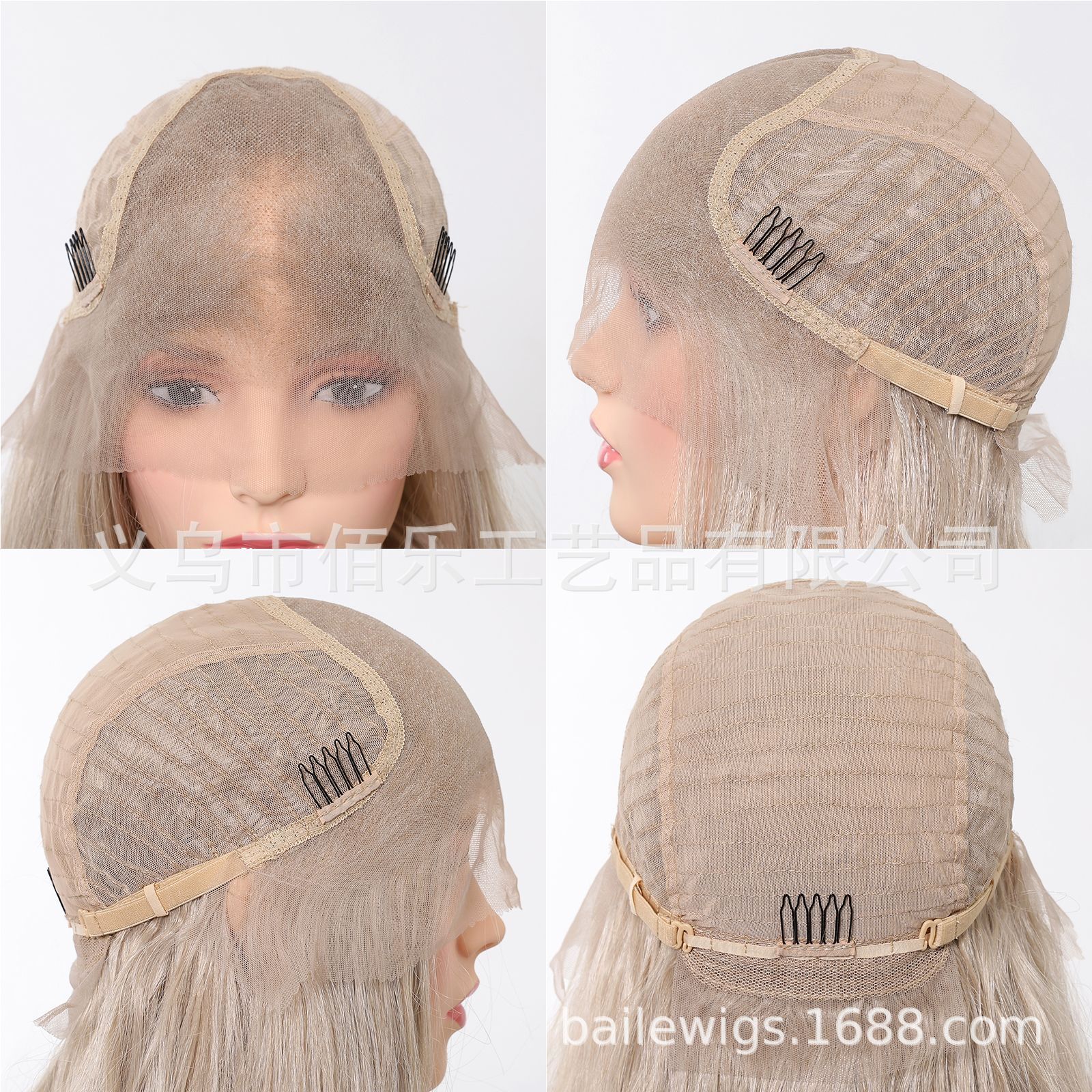 13*6 peluca de encaje de área grande con cabello largo y rizado dorado blanco en el medio image 4