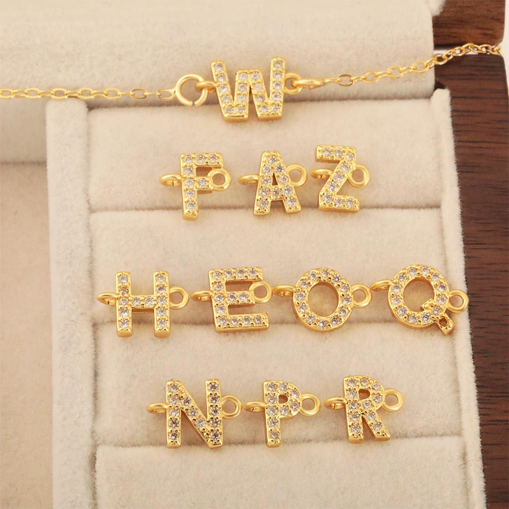 Wholesale 1 Piece Copper Pearl Letter Pendant Nihaojewelry