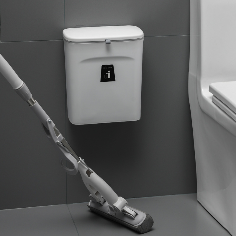 Toilet Trash Bin Creative Wall Hanging Cleaning Bucket Kitchen Garbage Storage Bucket Household Sealed Garbage Bucket with Lid