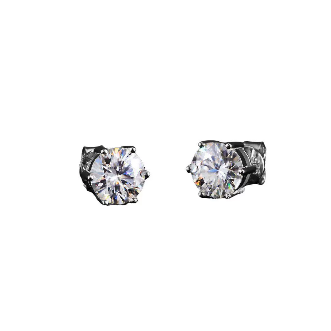 Серьги с моиссанитом S925 из чистого серебра, цвет D, имитация алмаза, европейско-американский хип-хоп стиль