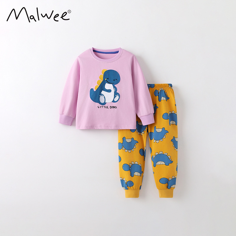 Malwee transfronterizo juego de niños otoño y invierno nuevo estilo europeo y americano para niños de mediana edad cuello redondo manga larga guapo otoño juego de dos piezas