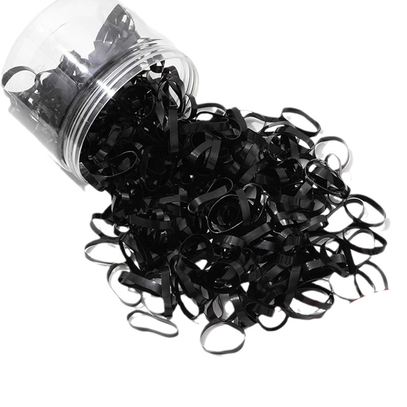 Banda de goma de las mujeres lazo del pelo engrosada banda de pelo desechable de alta elástico negro anillo de goma pequeña cuerda de pelo temperamento adulto