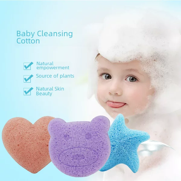 Baby Bath Natural Sponge Newborn Baby Face Wash Bath Bath Sponge Konjac Face Wash Sponge Wholesale