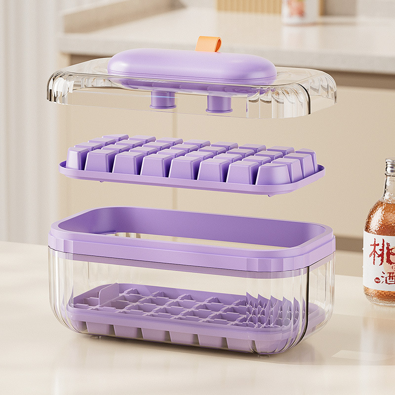 Presión de hielo casero 32 grados de hielo fácil de desmoldear caja de hielo molde de hielo de grado alimenticio caja de almacenamiento de hielo congelación rápida