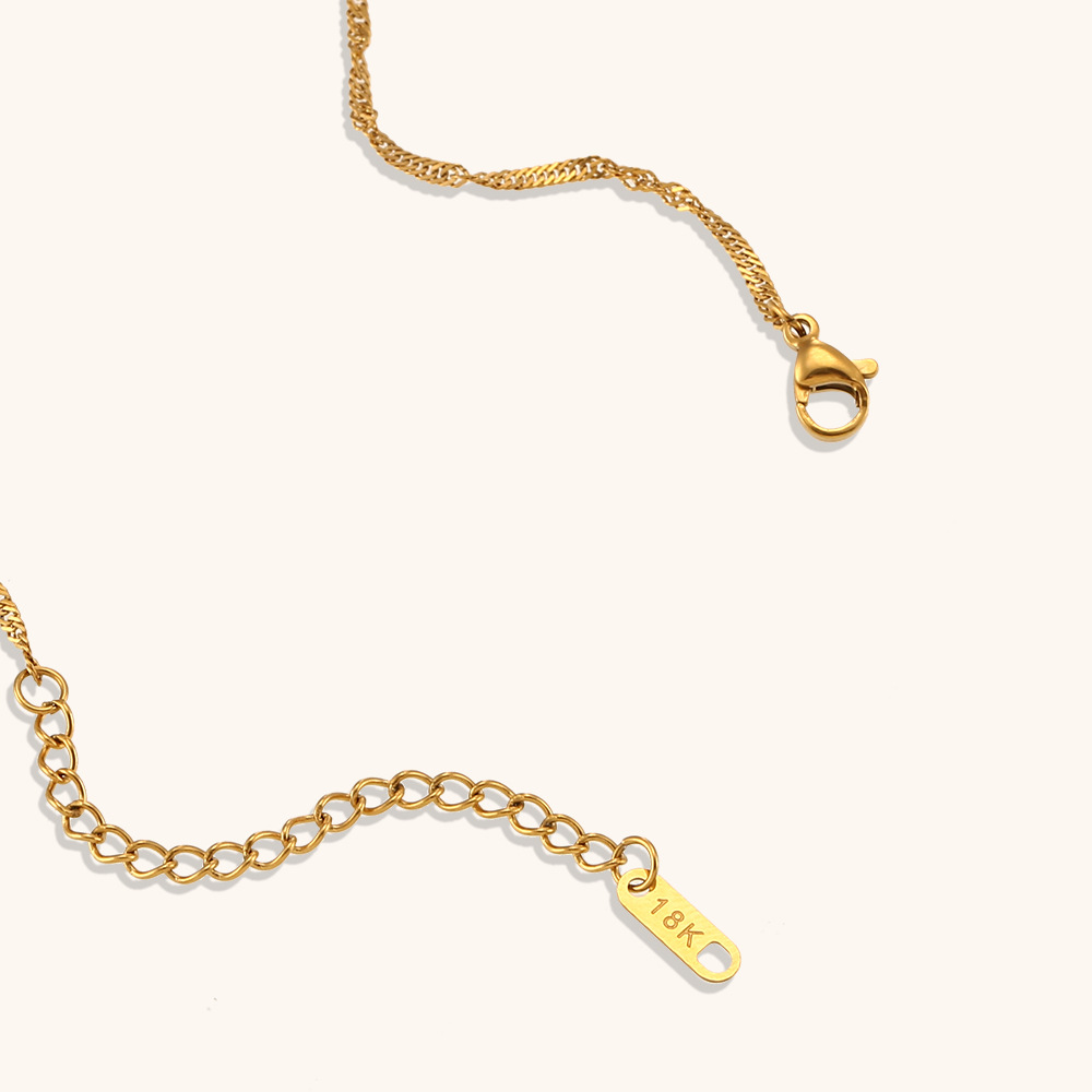 304 Stainless Steel Chain Material 1 Piece Quantity PVD Coated Real Gold Plated Devil's Eye Stainless Steel Simple Style Classic Style Waterproof Non Tarnish Pendant Necklace