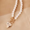 Metal pendant heart-shaped, chain for key bag , accessory, necklace from pearl, European style, simple and elegant design