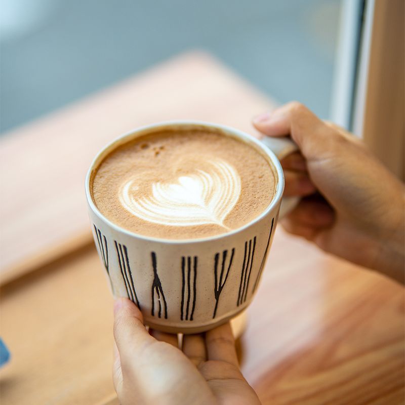 アメリカンハンドブリューコーヒーカップ、スプーン付き、見栄えの良いセラミックマグ、見栄えの良い家庭用大口径ウォーターカップ、少々傷あり|undefined