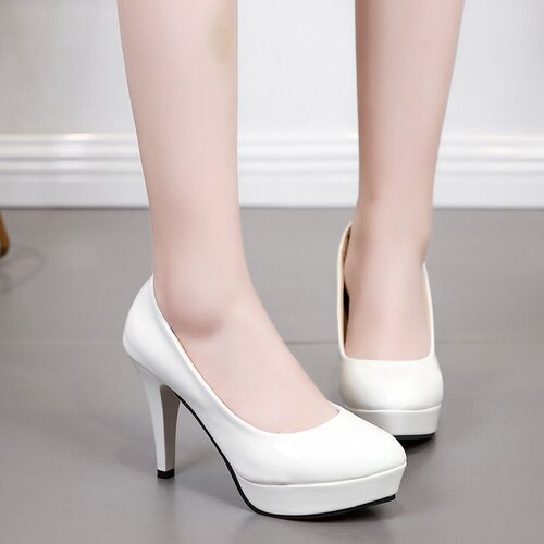  New Women's Fashion Shoes Korean Style High Heels Pointed Toe Waterproof Platform Thin Heel Women's Shoes Professional Wedding Shoes Etiquette