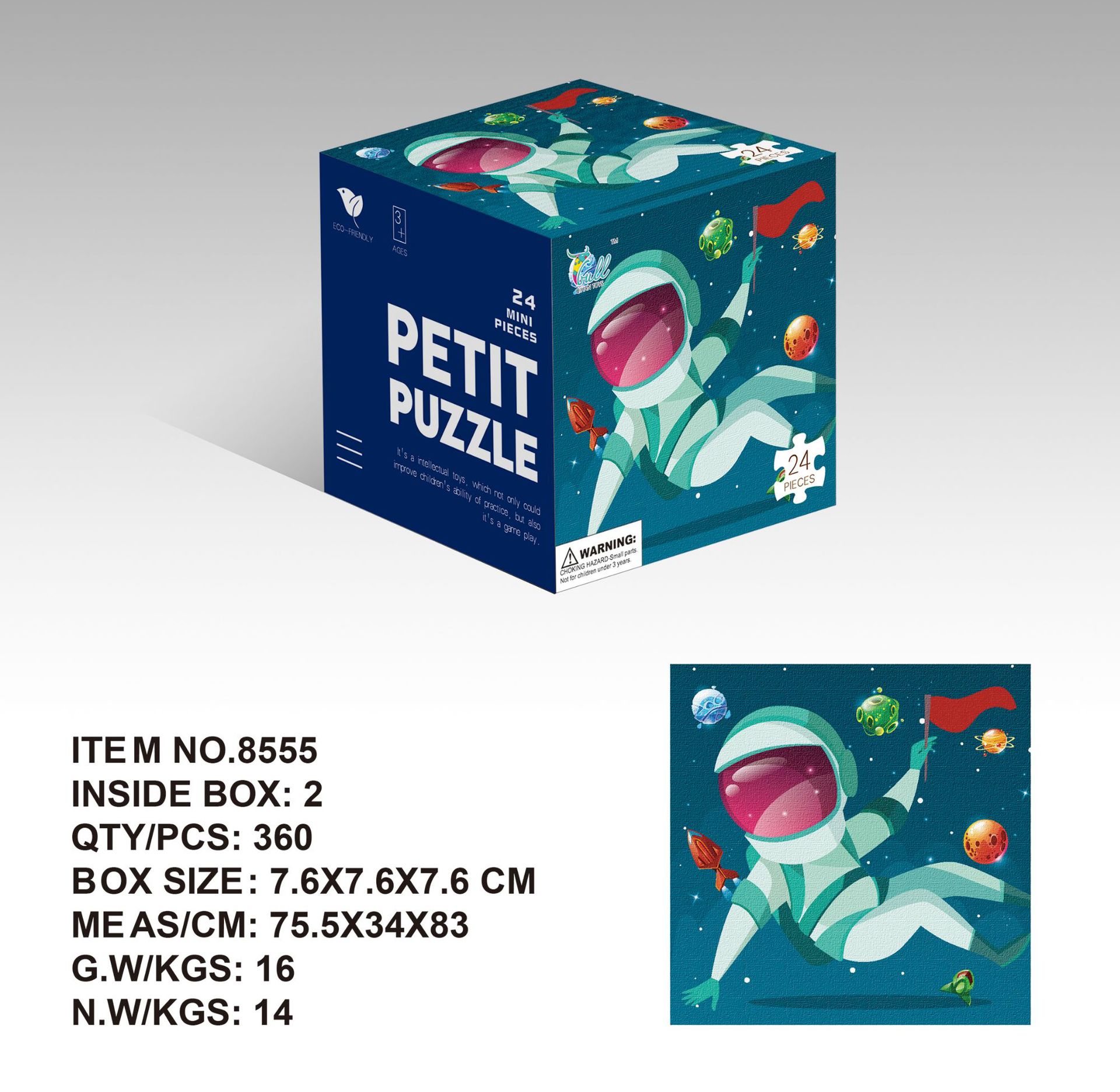 Mini 24 unidades rompecabezas de papel los niños educación temprana juguetes kindergarten regalo para 3 años embalaje inglés