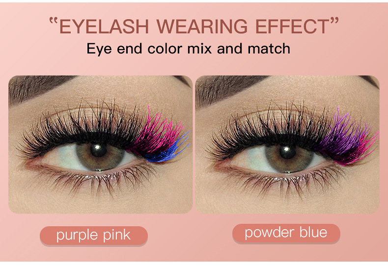 50g Weight False Eyelashes Makeup Tools Types 7 Pairs Quantity Imitation Mink Material Multicolor Pattern Fashion Style Popular High Imitation Mink Hair Color Thick Curl False Eyelashes 2