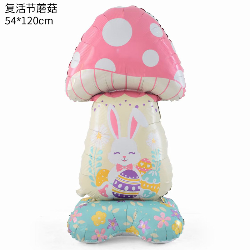 Base de Globo 3D de Pie para Pascua, Globo de Aluminio Grande con Forma de Conejo y Huevo, Decoración Temática image 12
